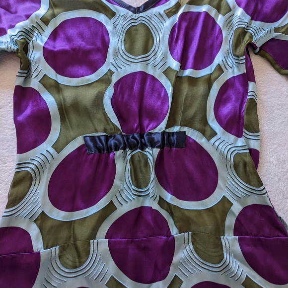 Abaeté Silk Kimono Gathered Waist Statement Sleeve Blouse Women's Small - Picture 3 of 15